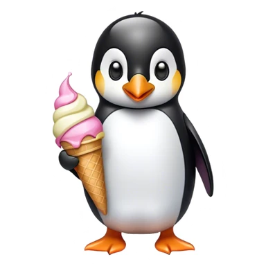 Pingüino con helado sticker
