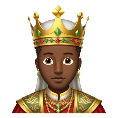 Ethiopian king in ornate royal attire, with a crown and traditional Ethiopian patterns sticker