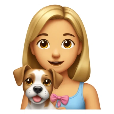 Cute girl with a bow and a dog sticker