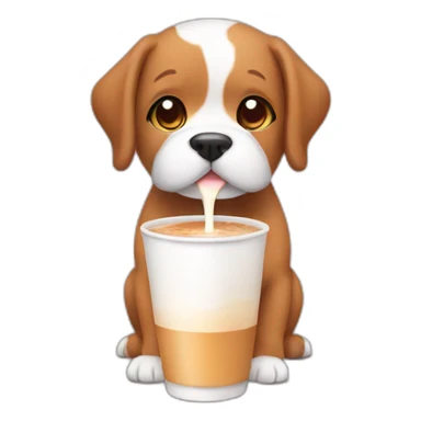 dog drink milk tea sticker
