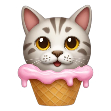 Cat made out of ice cream sticker