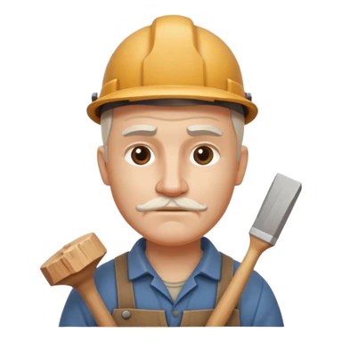 wood carving carpenter portrait, head and shoulders only, carving wooden figure with chisel, wood shavings visible, focused craftsman expression, artisan workshop vibe, 3D cartoon style, mobile game icon style, clean background, no text, no watermark
 sticker