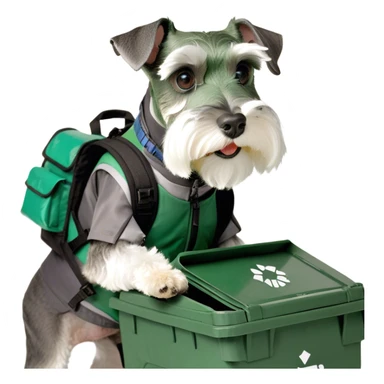 miniature schnauzer dumpster diving  sticker