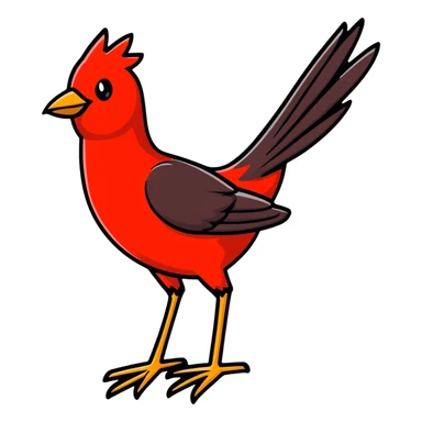 a vibrant red bird, kırmızı kuş sticker