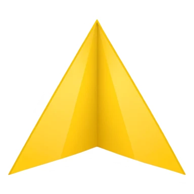 Emoji-style triangular flag, bright yellow, flat design, no folds or shading, simple and clean, minimalistic, centered on plain white or transparent background, high resolution sticker