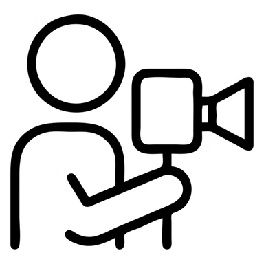 cinéaste tenant une caméra sticker