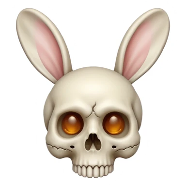 tête de mort avec oreilles de lapin  sticker