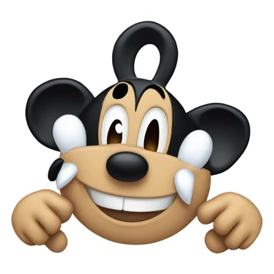 classical mickey mouse scared sticker
