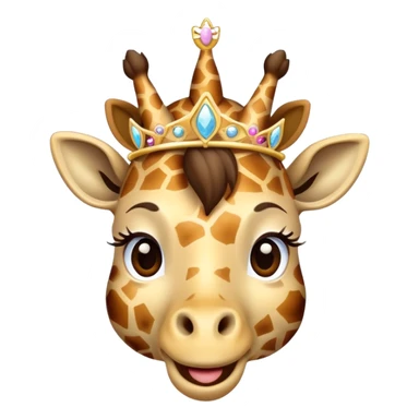 giraffe wearing tiara sticker