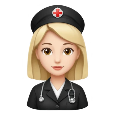 Nurse wearing black sticker