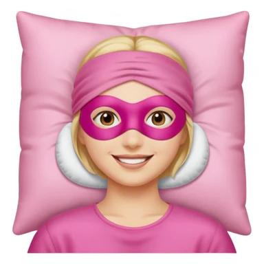 relaxed with pink sleep mask face emji sticker