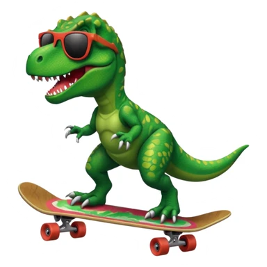 T rex riding a skateboard with sunglasses  sticker