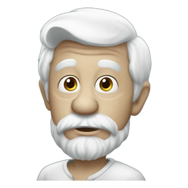 old blue smurf with white hair sticker