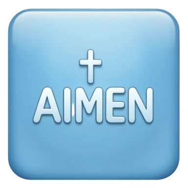 light blue word "amen" simple font in rectangle sticker