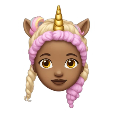 Light skin Newborn with unicorn headband sticker