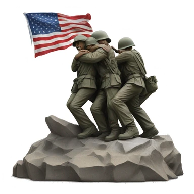 realistic portrait of the Iwo Jima memorial  sticker
