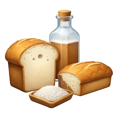 one simple a bottle of salt and a loaf of bread sticker