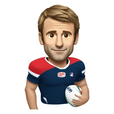 emmanuel macron as a rugby player sticker