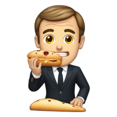 Emmanuel macron qui mange un pain sticker