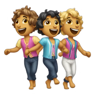 3 perros bailando can can sticker