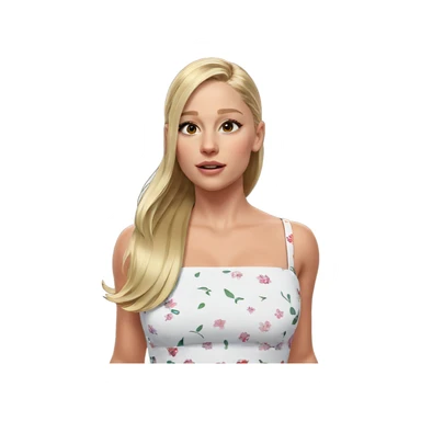 blonde girl in floral dress sticker