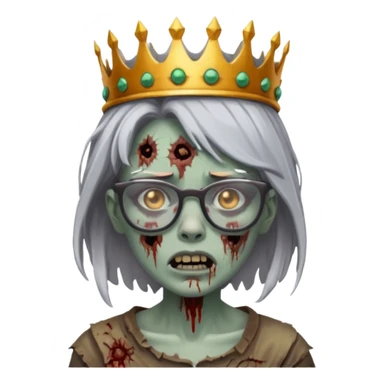 crowned woman zombie with glasses sticker