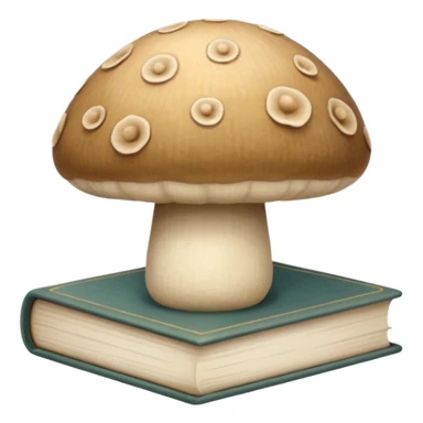 Cozy aesthetic beige mushroom and book sticker