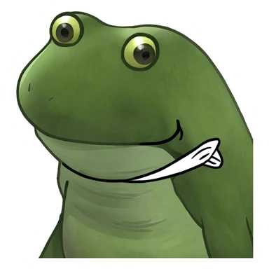 bufo wearing a mask sticker