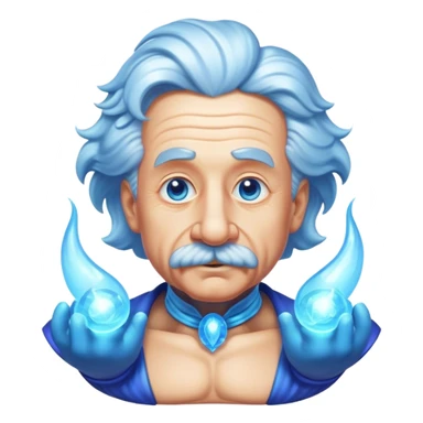 einstein as a blue genie  sticker