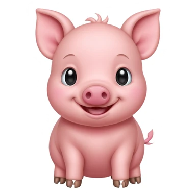 baby Smiling Piglet – standing with round cheeks and happy face sticker