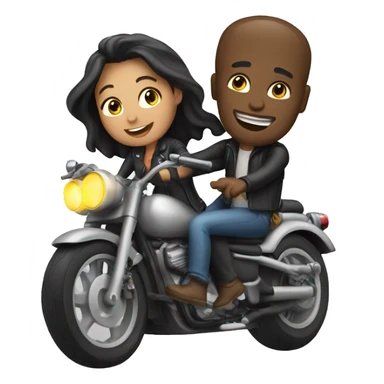 Couple on motorcycle sticker