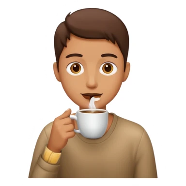 Person drinking coffee sticker