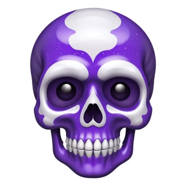 Glitter Purple and White Skull sticker