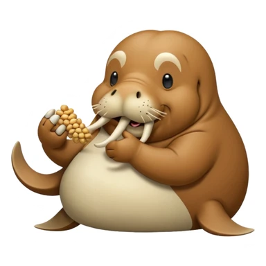 Walrus holding peanuts sticker