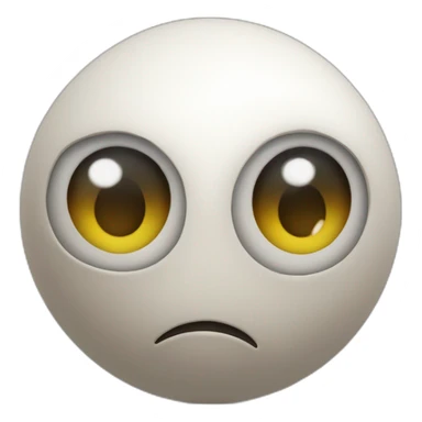 3d sphere with a cartoon hopper texture with big beautiful eyes sticker