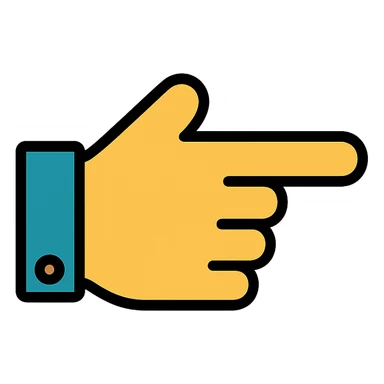 right pointed finger sticker