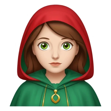 Handmaid woman with brown hair and green eyes sticker