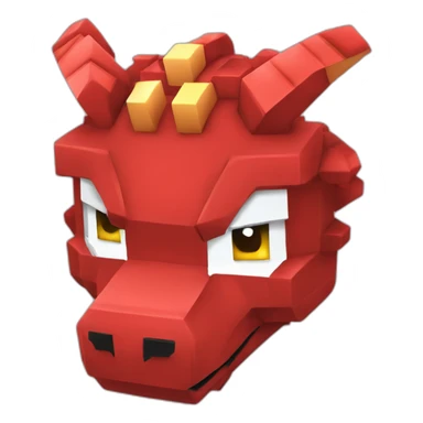 Pixelmon Minecraft Head Skin Red dragon sticker