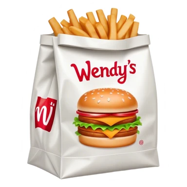wendy’s fast food bag with logo sticker