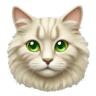 beige fluffy cat with green eyes sticker