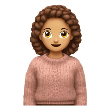 cozy knitted pink brown sweater sticker