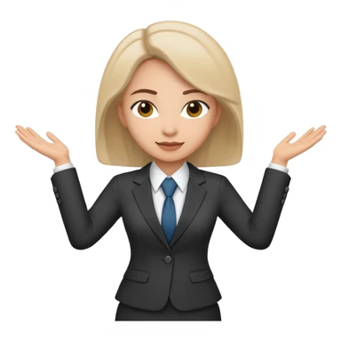 Female accountant spreading arms to the sides sticker