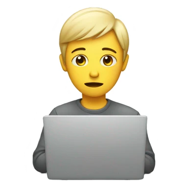 sad person with laptop sticker