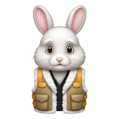 rabbit wearing bullet proof sticker