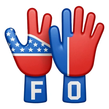 sports foam finger american football blue (#00A3E0) and red (#F9423A) sticker