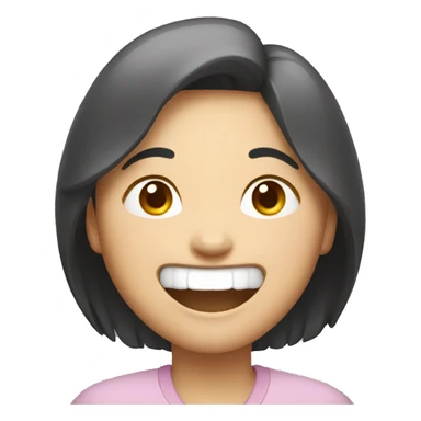 Asian woman laughing hard sticker