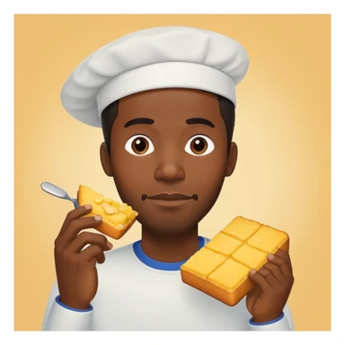 black man eating cornbread sticker