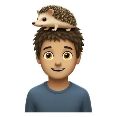 Hedgehog with a boy  sticker
