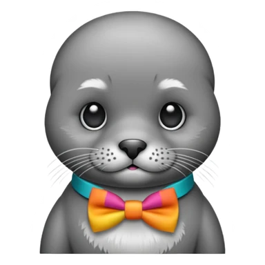 a seal wearing a colorful bow tie sticker