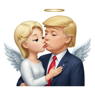 Donald Trump kissing Hitler but hitler is an angel sticker